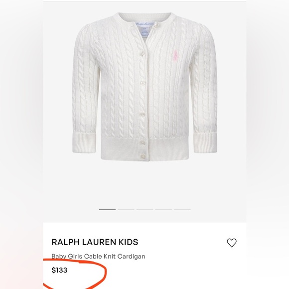 Authentic Polo by Ralph Lauren White Cable Knit Cardigan - Picture 1 of 11